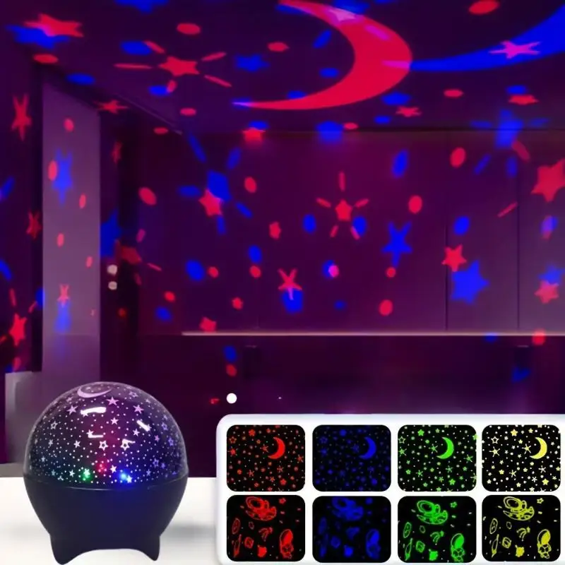 RGB Night Lights LED Projector Light Starry Moon Galaxy Projection Lamp 5V USB For Kids Present Christmas Gift Room Decorations.