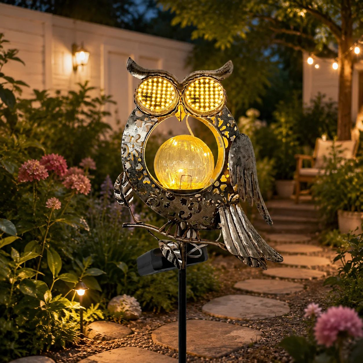 Owl Ground Plug Lights LED Garden Decorative Lights Festive Gift Outdoor Lighting Solar Powered Garden Ornaments