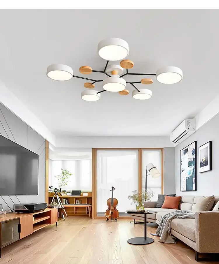 Modern Living Room Ceiling Chandelier Light Three Colors Changed LED Ceiling Lights for Bedroom Dining Room 220V Ceiling Lamps