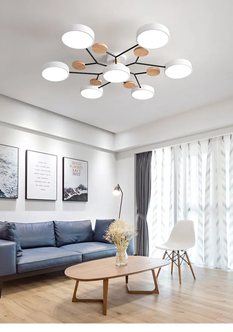 Modern Living Room Ceiling Chandelier Light Three Colors Changed LED Ceiling Lights for Bedroom Dining Room 220V Ceiling Lamps