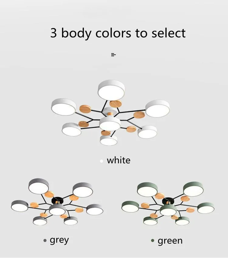 Modern Living Room Ceiling Chandelier Light Three Colors Changed LED Ceiling Lights for Bedroom Dining Room 220V Ceiling Lamps