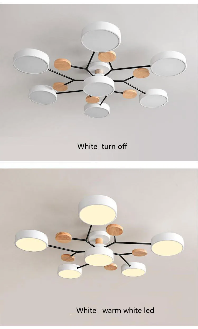 Modern Living Room Ceiling Chandelier Light Three Colors Changed LED Ceiling Lights for Bedroom Dining Room 220V Ceiling Lamps