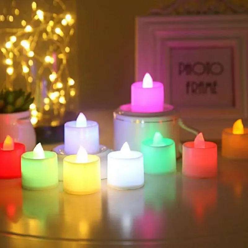 Battery Powered Flameless LED Tea Candles Fake Candle Lamp for Wedding Birthday Party Home Decoration, Candlestick Compatible