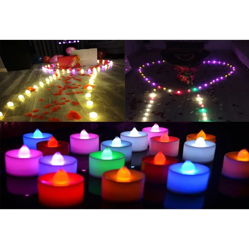 Battery Powered Flameless LED Tea Candles Fake Candle Lamp for Wedding Birthday Party Home Decoration, Candlestick Compatible