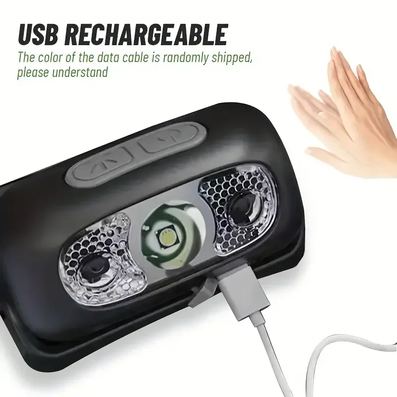 Induction Headlamps Mini LED Charging Headlight Camping Flashlight Led Head-Mounted Strong Light Fishing Portable Torch Lamp