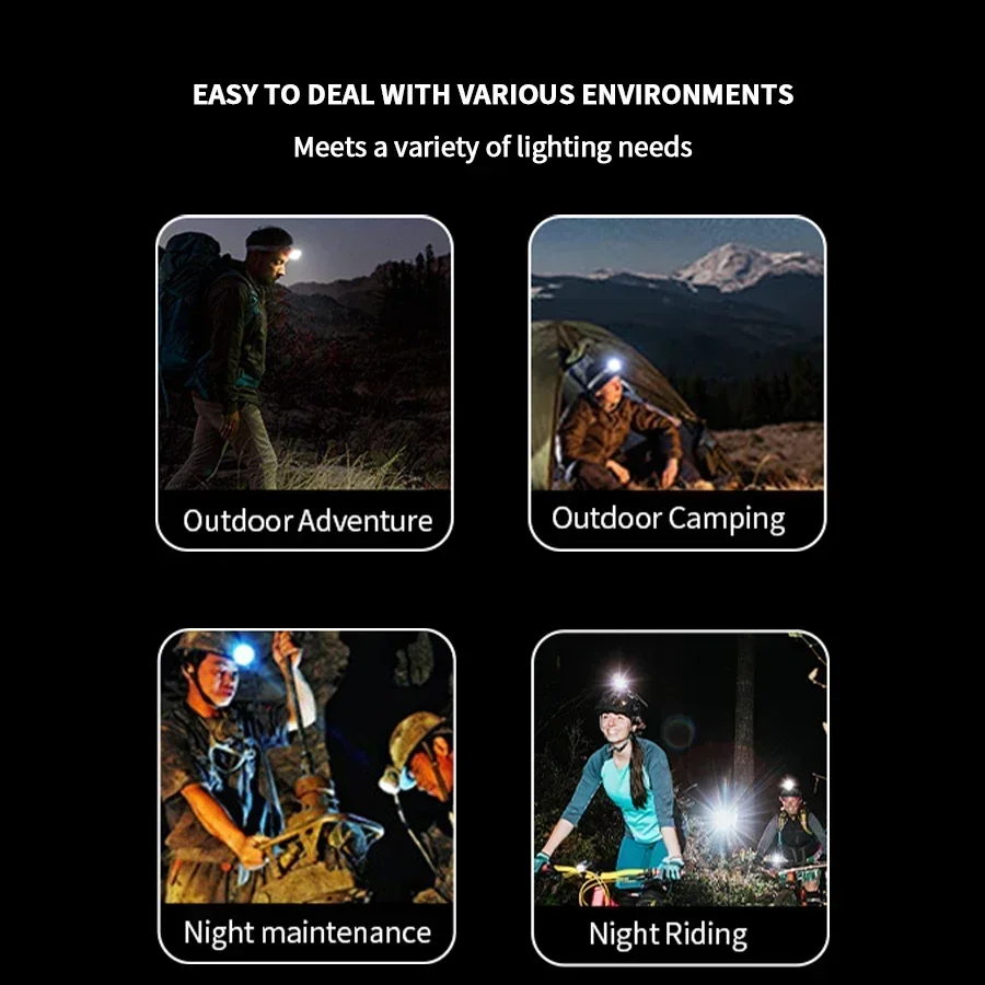 Induction Headlamps Mini LED Charging Headlight Camping Flashlight Led Head-Mounted Strong Light Fishing Portable Torch Lamp
