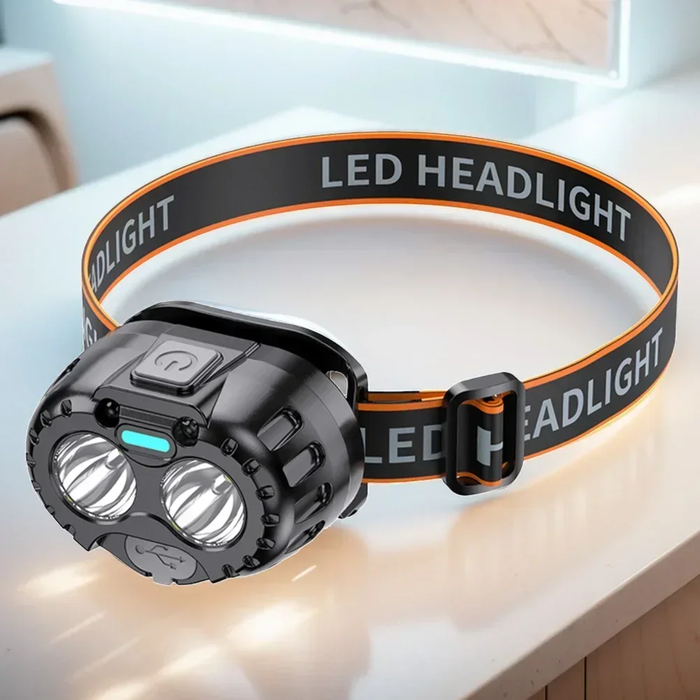 Induction Headlamps Mini LED Charging Headlight Camping Flashlight Led Head-Mounted Strong Light Fishing Portable Torch Lamp