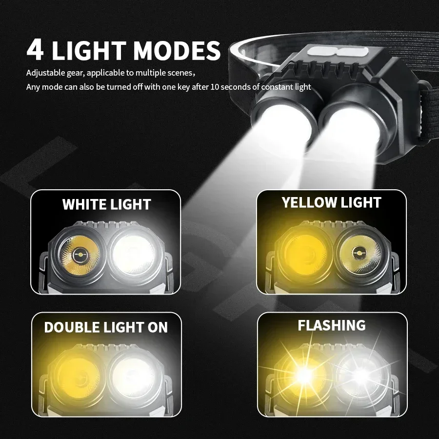 Induction Headlamps Mini LED Charging Headlight Camping Flashlight Led Head-Mounted Strong Light Fishing Portable Torch Lamp