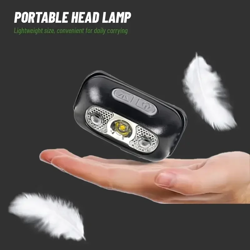 Induction Headlamps Mini LED Charging Headlight Camping Flashlight Led Head-Mounted Strong Light Fishing Portable Torch Lamp