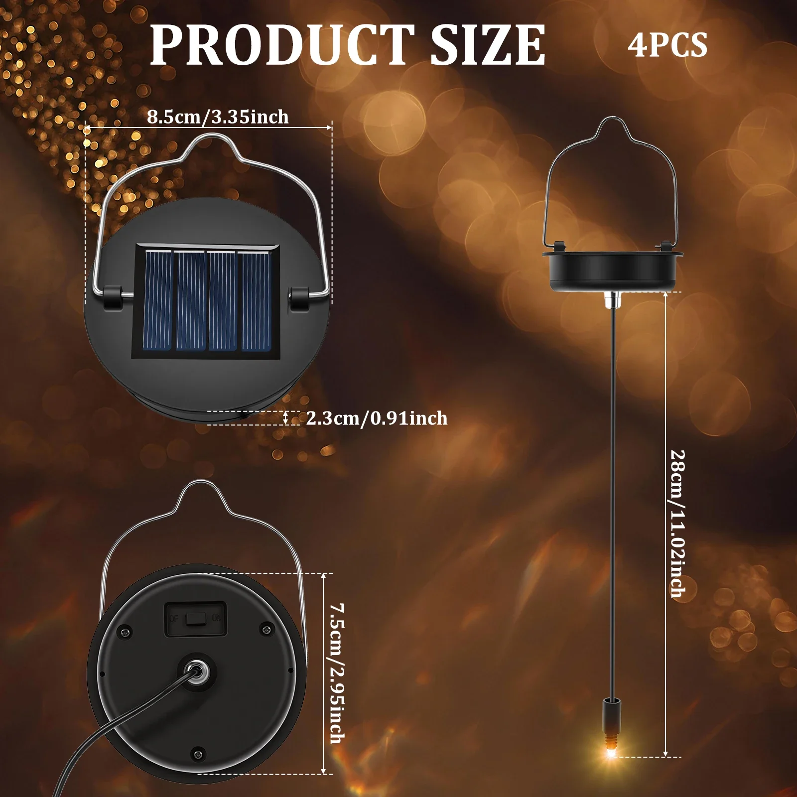 2/4Pcs 600Mah Solar Panel Replacement Tops Waterproof Outdoor Lighting DIY for Garden Yard Patio Decoration Lanterns Lights