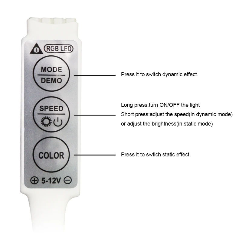 1 Roll of Color-Changing Rgb Led Light Strip with Battery Box (Battery Not Included), Led Neon Light, with a Simple Three-Button Control Switch for Switching Light Color Modes, Suitable for Cars, Motorcycles, Tv, Computer Games, Stage, Music Parties, Christmas, and House Decoration