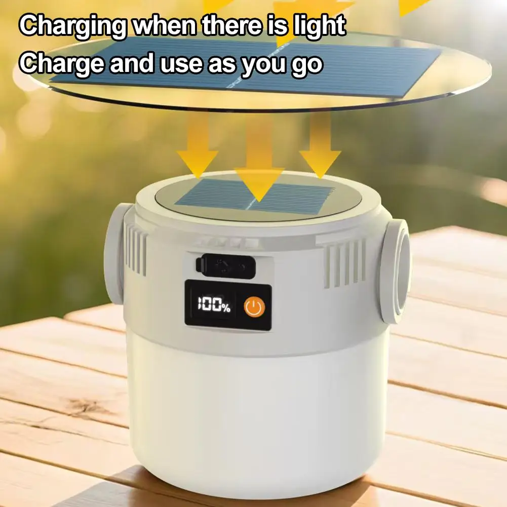 Solar Camping Light USB Rechargeable Outdoor Portable Waterproof Emergency Lantern For Hiking Backpacking Tent Activities