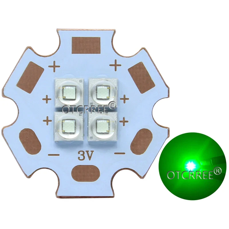 XPE2 XP-E2 4Chips 4LED 3V6V12V 10W12W Cool Neutral Warm White Red Blue Green HighPower LED Emitter Diode on 20mm Copper PCB