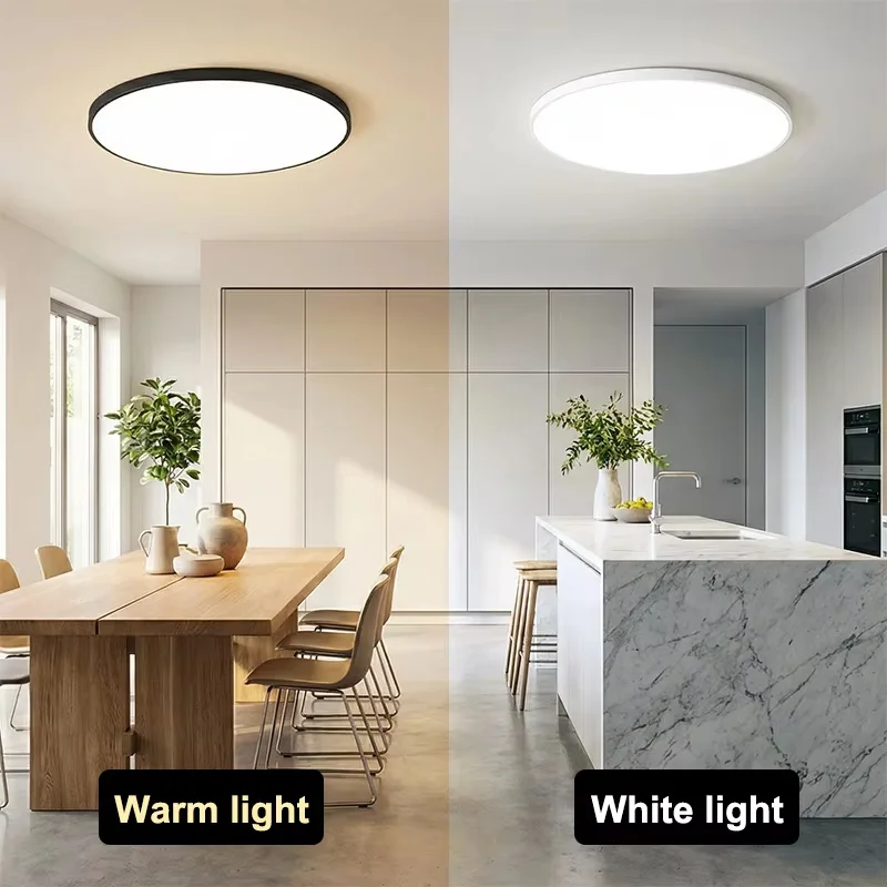 Modern Round LED Ceiling Light 40W Decorative Home Lighting Fixture for Living Room Bedroom Indoor Kitchen