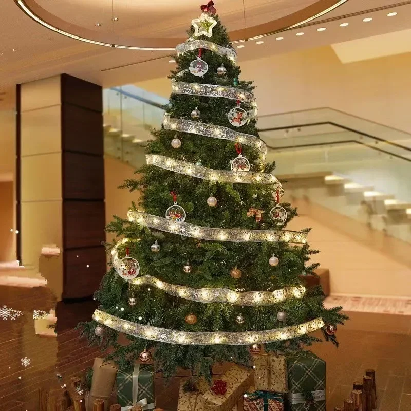 2/5/10M New Year 2027 Christmas Ribbon Fairy Light String Garland Lights Christmas Tree Ornament Ribbon Light Home