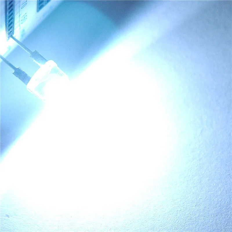 20PCS 100PCS LED 8mm Straw Hat Lamp Bead Are White Cold Light 0.5W 0.75W Big Chips F8MM High Power Hat Light-emitting Diode