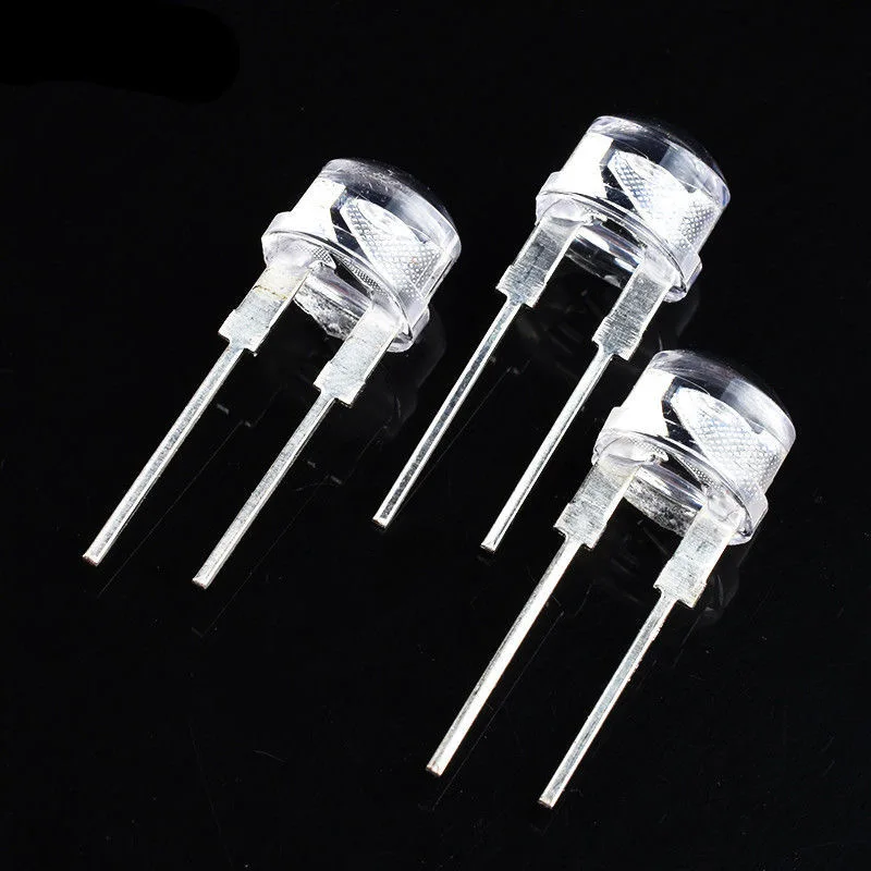 20PCS 100PCS LED 8mm Straw Hat Lamp Bead Are White Cold Light 0.5W 0.75W Big Chips F8MM High Power Hat Light-emitting Diode
