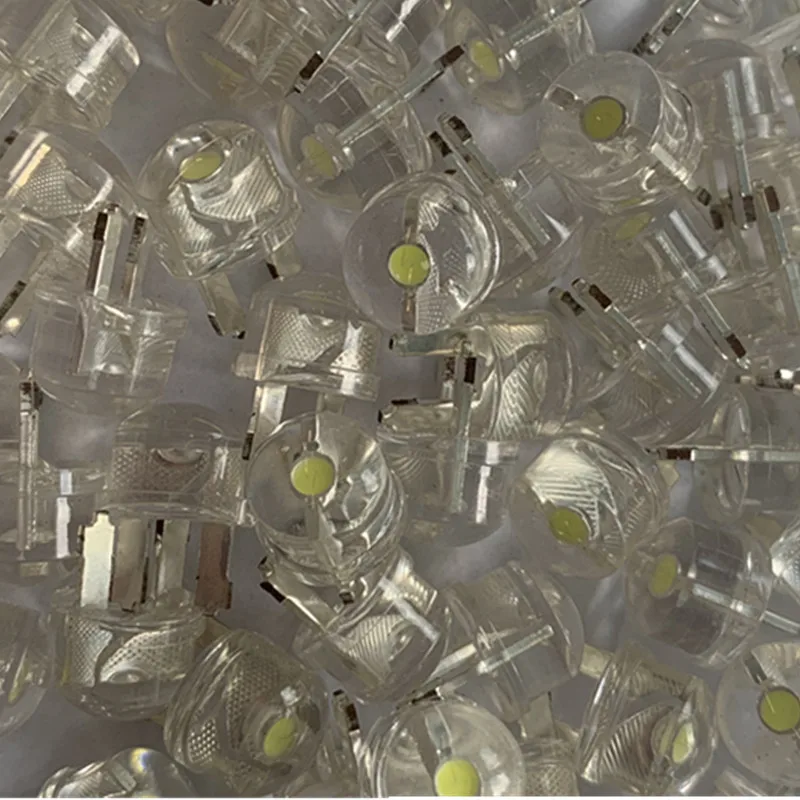 20PCS 100PCS LED 8mm Straw Hat Lamp Bead Are White Cold Light 0.5W 0.75W Big Chips F8MM High Power Hat Light-emitting Diode