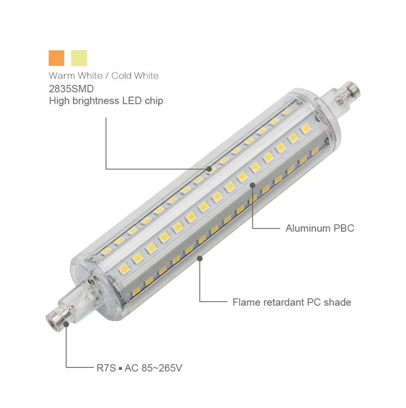 R7S J78 J118 J135 J189 Led Bulb Dimmable Corn Lamp 78mm 118mm 135mm 189mm Replace Halogen 40W 50W Spot Light AC 110V 220V