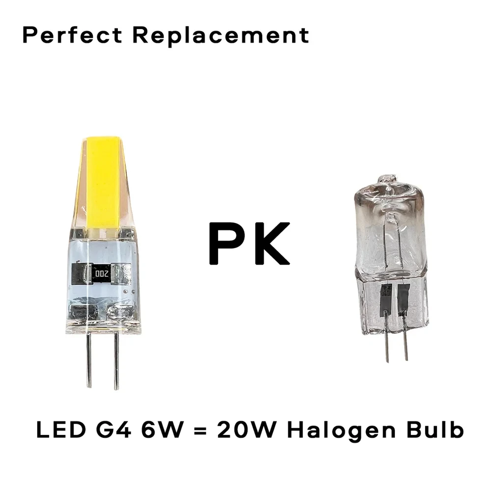 10PCS NEW Dimmable Mini G4 LED COB Lamp 6W Bulb AC DC 12V 220V Candle Lights Replace 30W 40W Halogen for Chandelier Spotlight