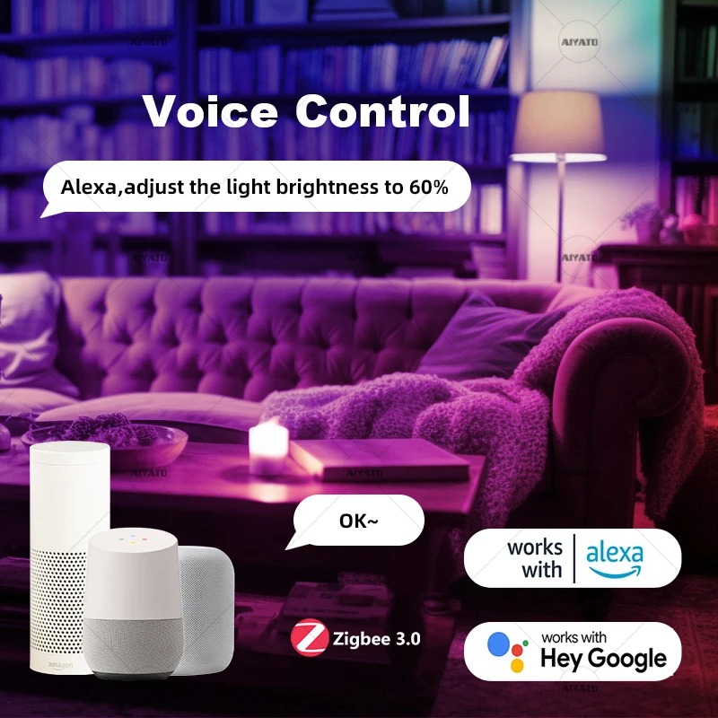 E27 B22 Zigbee Smart Bulb Lamps 110 220V Led RGBCW Light Voice Control Works With Alexa Echo Plus Show 2nd Gen 4th Gen Show 10