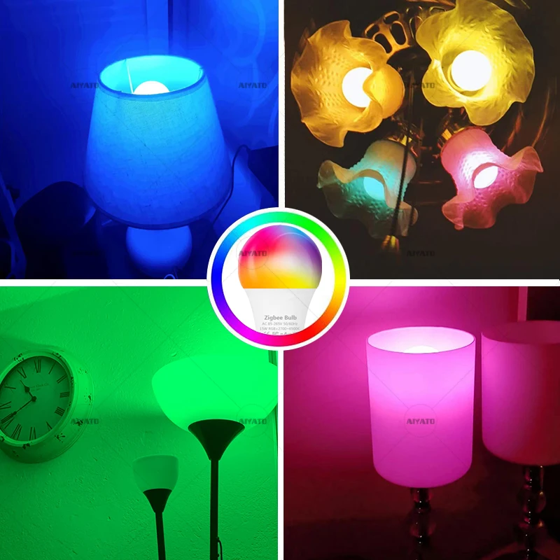 E27 B22 Zigbee Smart Bulb Lamps 110 220V Led RGBCW Light Voice Control Works With Alexa Echo Plus Show 2nd Gen 4th Gen Show 10