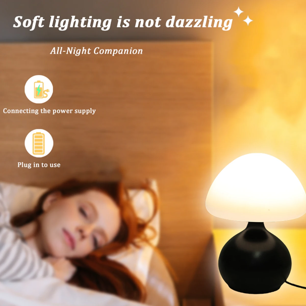 Modern Minimalist Mushroom Table Lamp with Three Color Switching and Infinite Dimming for Home Decoration Atmosphere Table Lamp