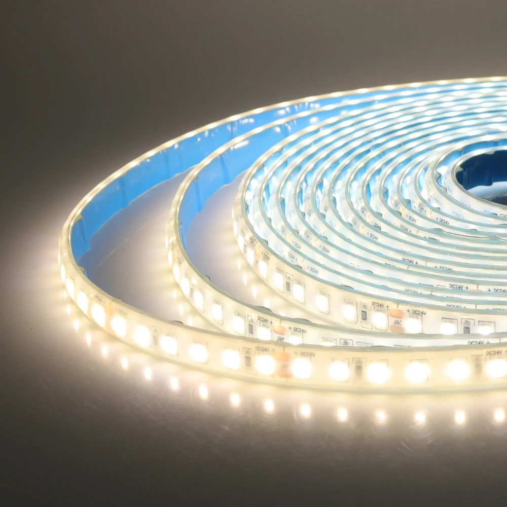 24V IP68 Waterproof LED Strip 120Leds White/Pink/Yellow/Red/Ice Blue/Green Swimming Pool Home Decor Flexible Ribbon Rope Light