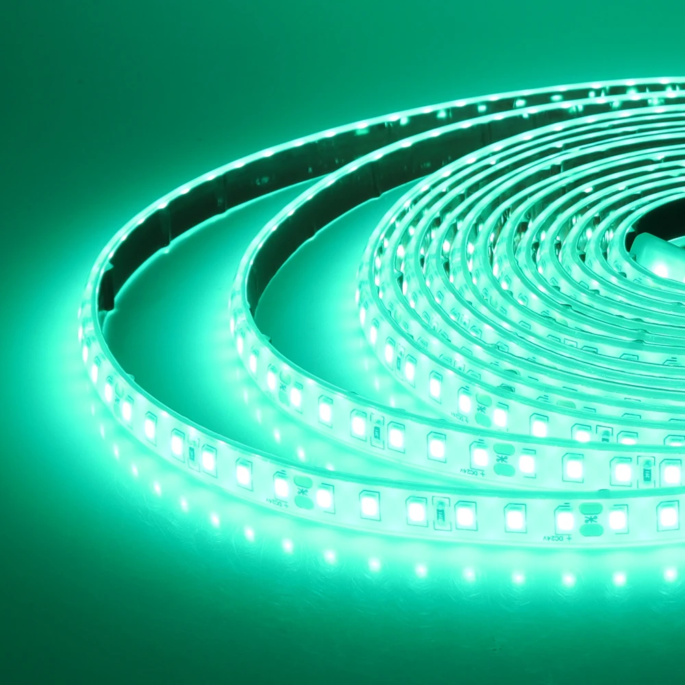 24V IP68 Waterproof LED Strip 120Leds White/Pink/Yellow/Red/Ice Blue/Green Swimming Pool Home Decor Flexible Ribbon Rope Light