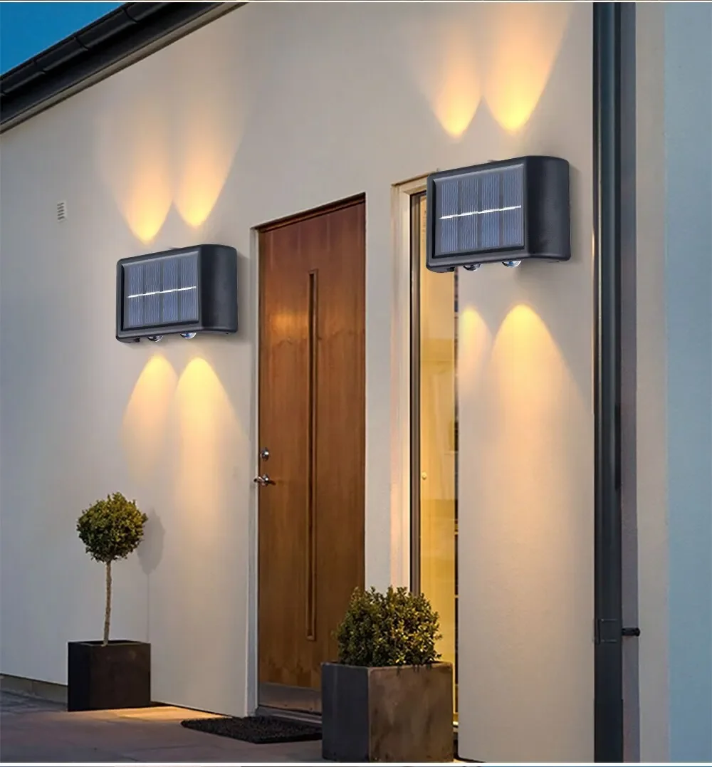 Solar LED Light Outdoor Solar Lighting Lamp Streetlights Exterior Decoration Garland Waterproof Solar Garden Light Wall Light