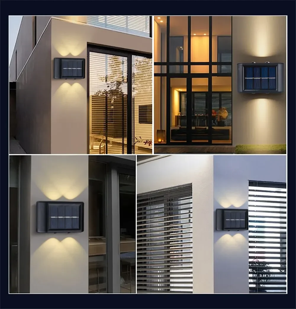 Solar LED Light Outdoor Solar Lighting Lamp Streetlights Exterior Decoration Garland Waterproof Solar Garden Light Wall Light