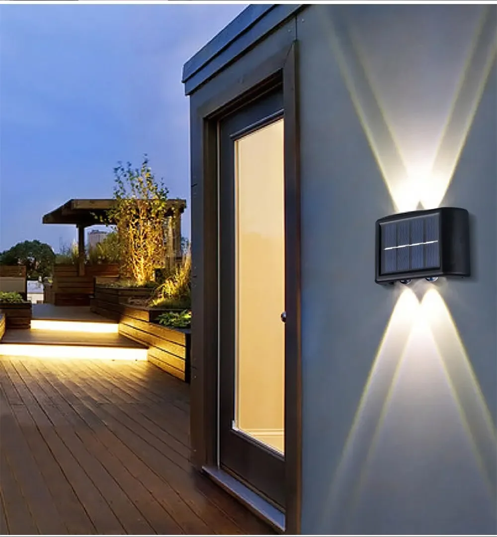 Solar LED Light Outdoor Solar Lighting Lamp Streetlights Exterior Decoration Garland Waterproof Solar Garden Light Wall Light