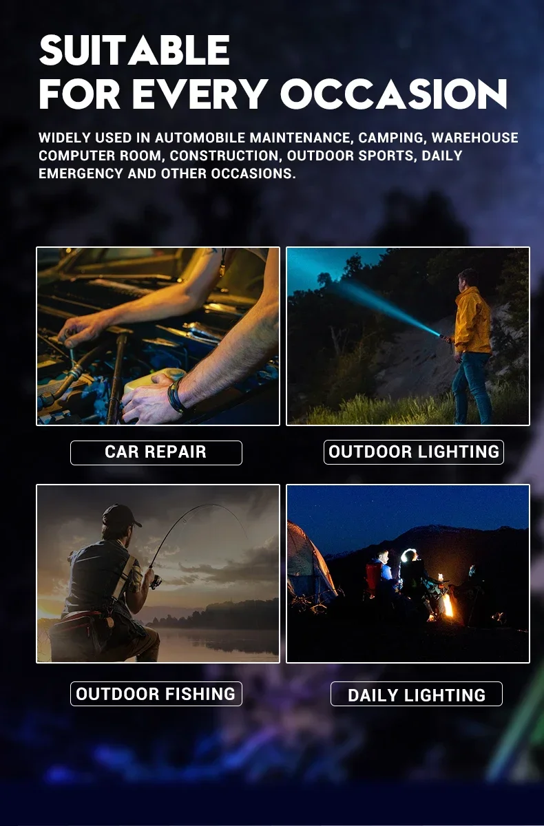 Mini Keychain Flashlight LED Rechargeable Torch Portable Magnetic USB Charging Flashlight High Power Camping Long Range Lantern