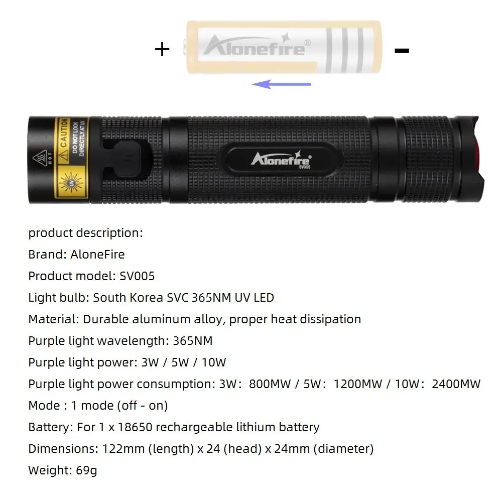 10W 365/405nm UV Flashlight USB Rechargeable Ultraviolet Blacklight Torch Pet Urine Cat Tinea Money Ore Scorpion Detection Lamp