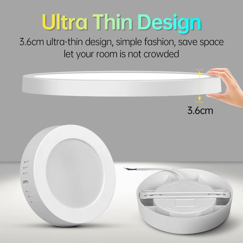 Ultra Thin Led Ceiling Light 110-265V Square Panel Led Bedroom Indoor Lighting for Living Room Bathroom Round Led Ceiling Lamp