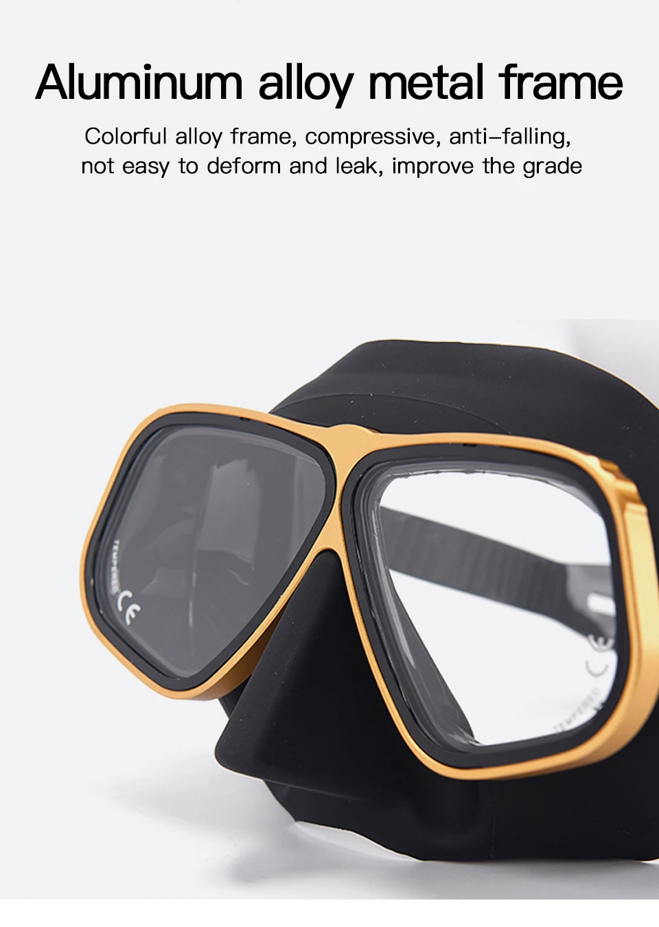 Apollo Similar Alloy Frame Free Diving Masks Swimming Glasses Low Volume 65cc Scuba diving Mask Snorkeling Wet Tube Equipment