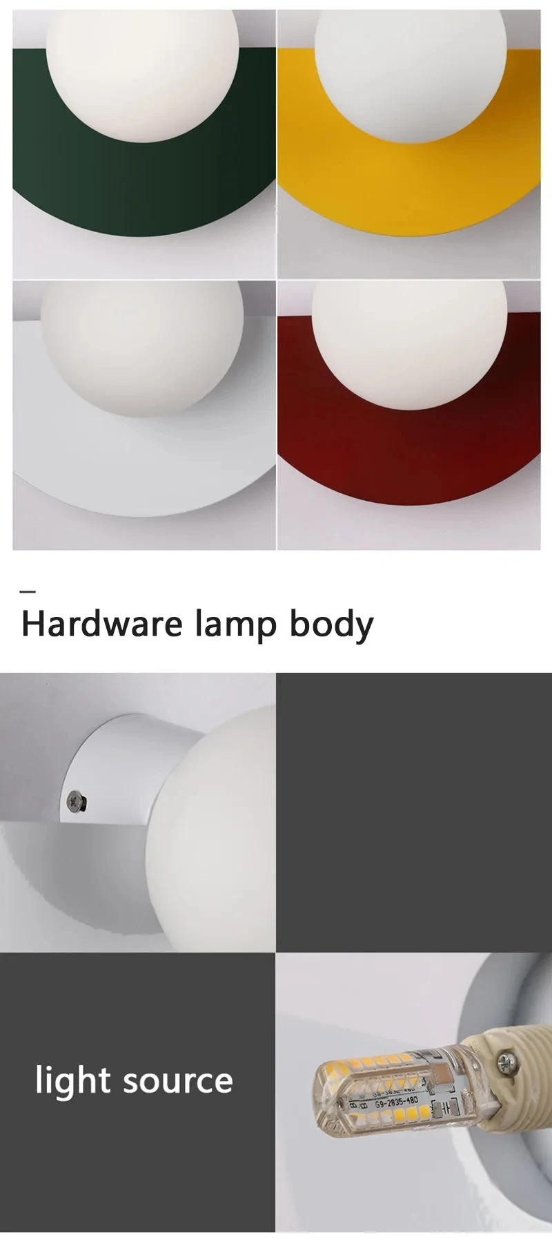 Background Home Decoration Wall Lamps Plastic Ball Lampshade G9 Bulb Round Sconce Light LED Bedroom Corridor Night Sconce Lustre