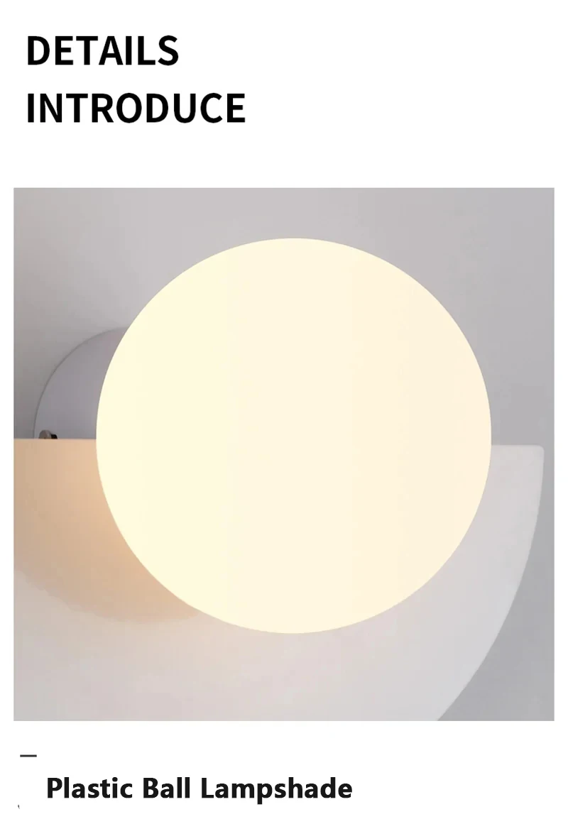 Background Home Decoration Wall Lamps Plastic Ball Lampshade G9 Bulb Round Sconce Light LED Bedroom Corridor Night Sconce Lustre
