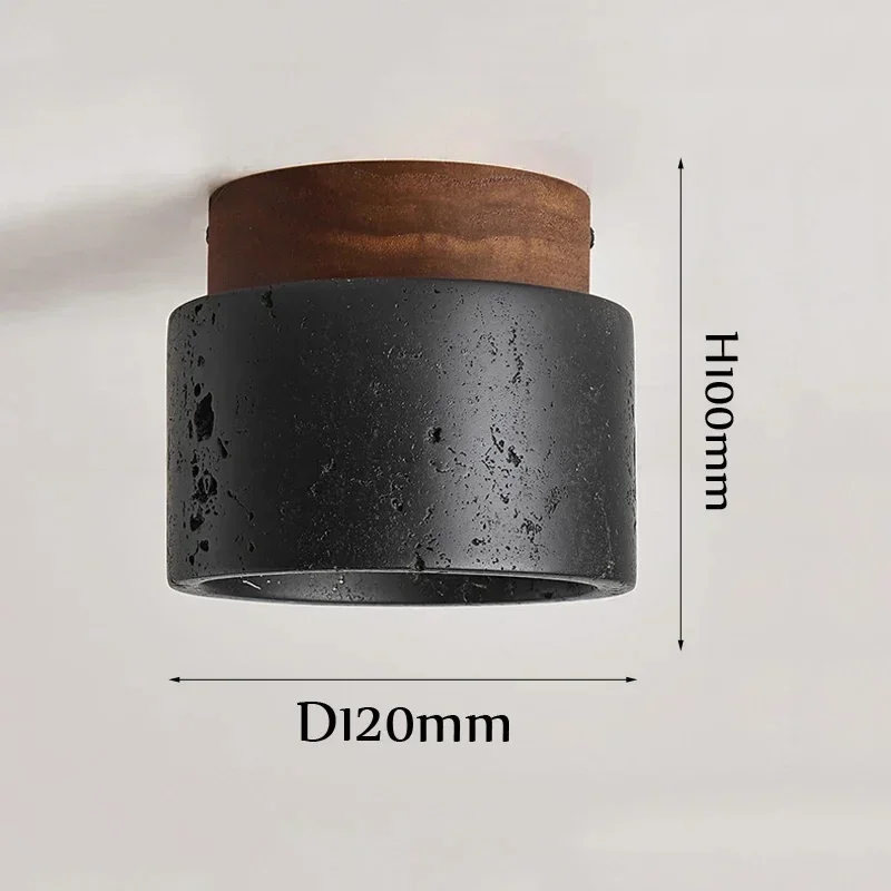 Wabi-sabi Ceiling Lamp Black Cave Stone Porch Balcony Light Northern Europe Ceiling Chandelier for Home Corridor Decoration