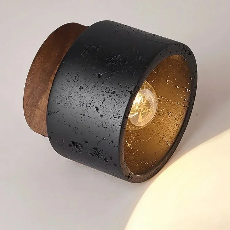Wabi-sabi Ceiling Lamp Black Cave Stone Porch Balcony Light Northern Europe Ceiling Chandelier for Home Corridor Decoration