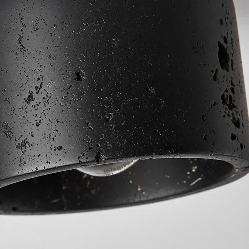 Wabi-sabi Ceiling Lamp Black Cave Stone Porch Balcony Light Northern Europe Ceiling Chandelier for Home Corridor Decoration