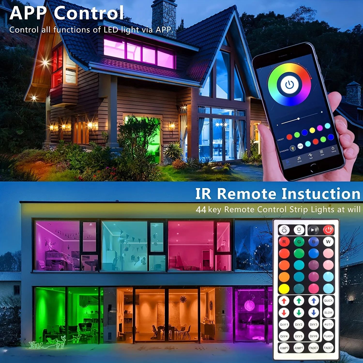 LED Strip Lights APP Control RGB 3535 1M-15M Music Sync 16 Million Colors 5V Low Voltage for TV Backlight Room Decoration
