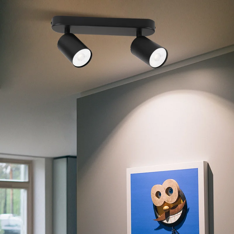 GU10 LED Track Light Spotlight 110-220V Suit Ceiling Lamp GU10 3 Color COB Spot Lights For Kitchen Commercial Living Room Home