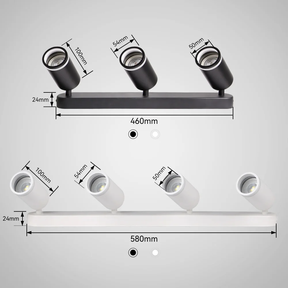 GU10 LED Track Light Spotlight 110-220V Suit Ceiling Lamp GU10 3 Color COB Spot Lights For Kitchen Commercial Living Room Home