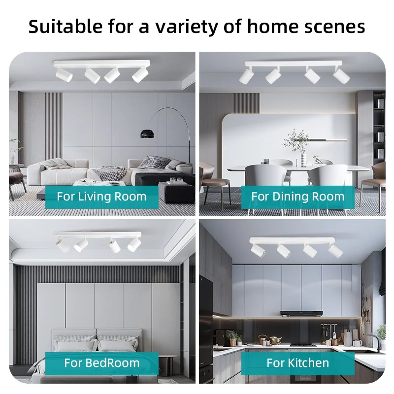 GU10 LED Track Light Spotlight 110-220V Suit Ceiling Lamp GU10 3 Color COB Spot Lights For Kitchen Commercial Living Room Home