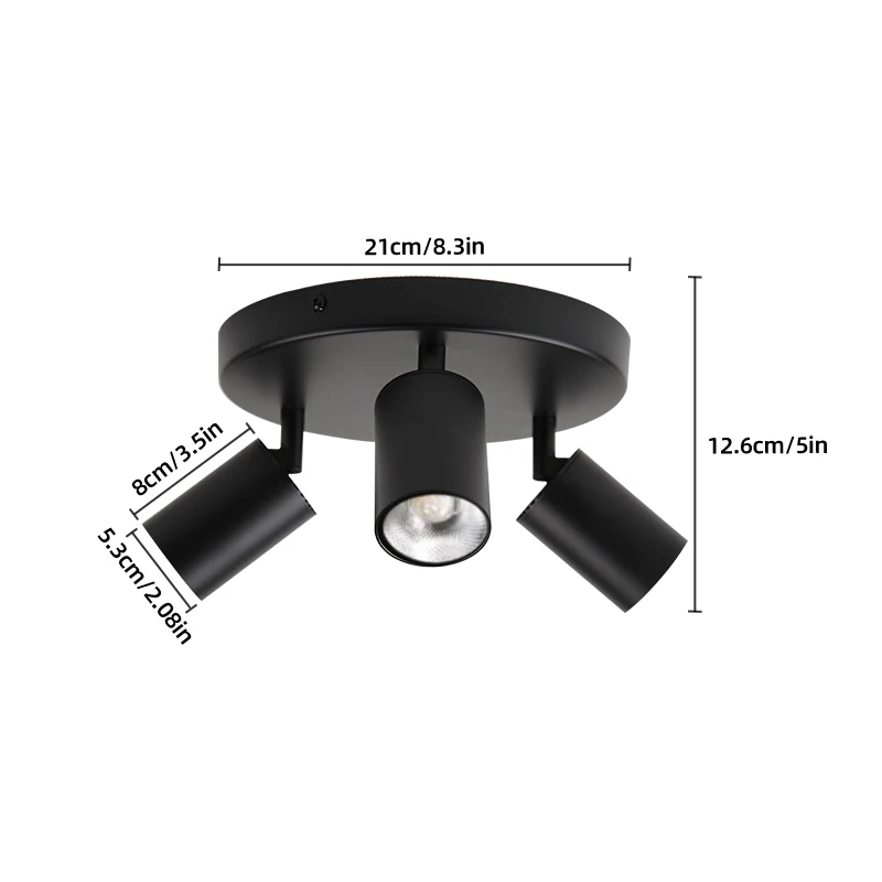 GU10 LED Track Light Spotlight 110-220V Suit Ceiling Lamp GU10 3 Color COB Spot Lights For Kitchen Commercial Living Room Home