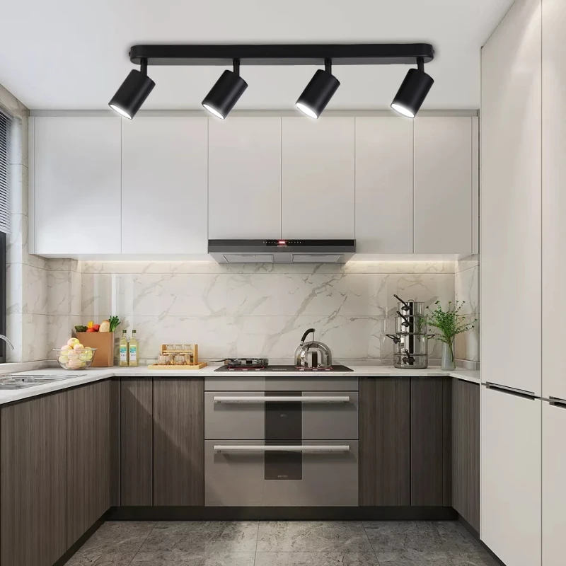 GU10 LED Track Light Spotlight 110-220V Suit Ceiling Lamp GU10 3 Color COB Spot Lights For Kitchen Commercial Living Room Home