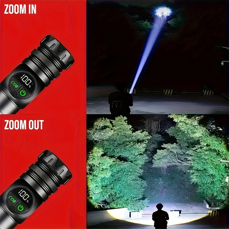 Super Bright LED Flashlight USB Rechargeable Flash Light Long Range Tactical Torch Outdoor Waterproof Camping Fishing Lantern