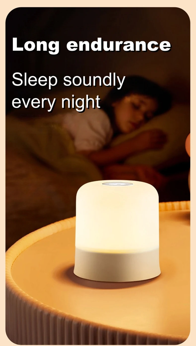 LED Night Lights 3 Colors Dimmable Touch Switch Table Lamp Portable Table Bedside Lamps for Bedroom Bedside Lighting Decoration