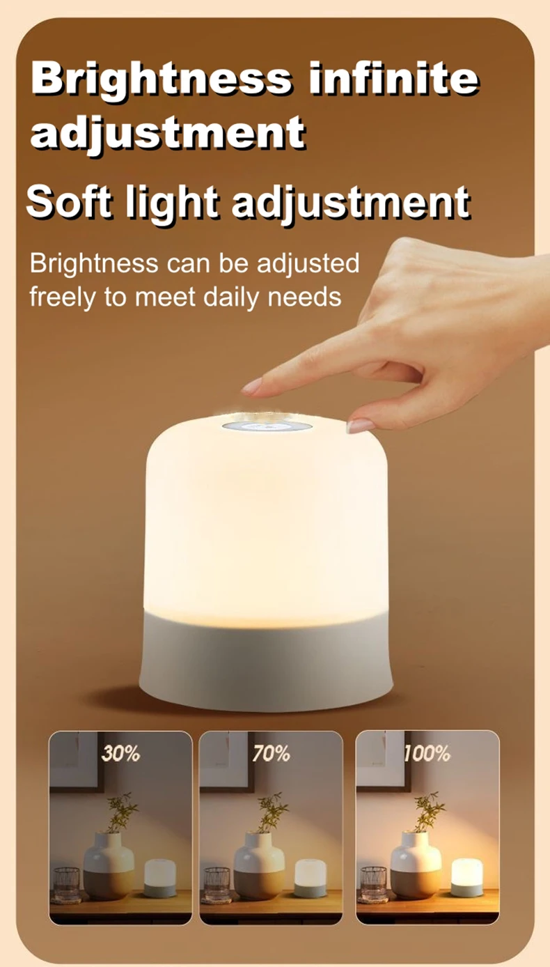 LED Night Lights 3 Colors Dimmable Touch Switch Table Lamp Portable Table Bedside Lamps for Bedroom Bedside Lighting Decoration